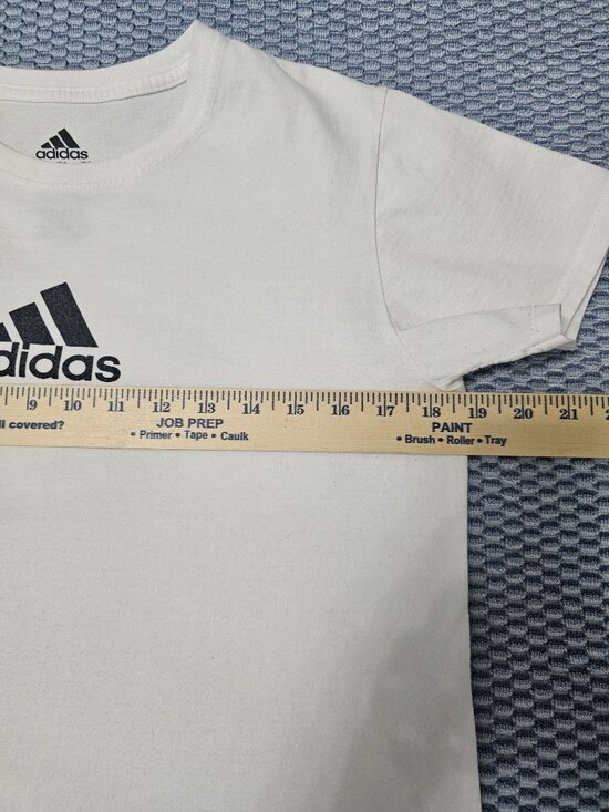 Adidas Essentials Women's Logo Graphic White T-Shirt - Size Medium - Picture 5 of 6